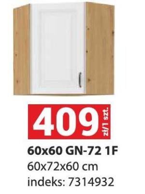 Szafka kuchenna 60x60 GN-72 1F promocja w Merkury Market