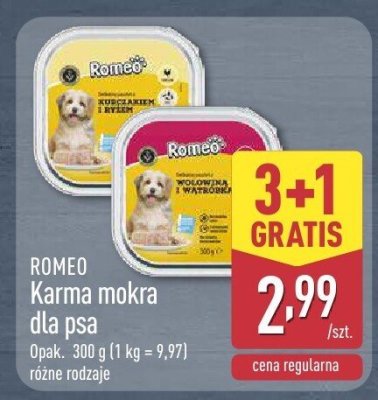 Karma mokra dla psa różne rodzaje promocja w Aldi