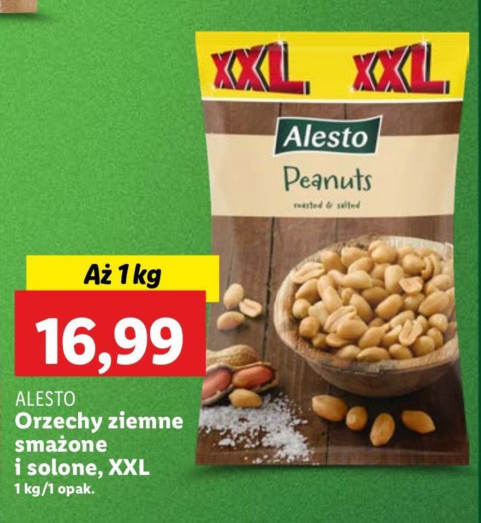 Orzeszki ziemne smażone solone xxl Alesto promocja