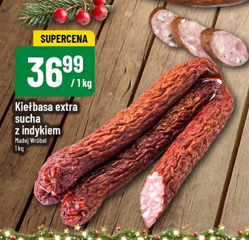 Kiełbasa extra sucha z indykiem Madej & wróbel promocja