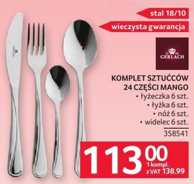 Komplet sztućców 24 części MANGO GERLACH promocja w Selgros