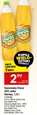 Gazowany Owoc 20% soku Hortex, 1,5 l promocja w Twój Market