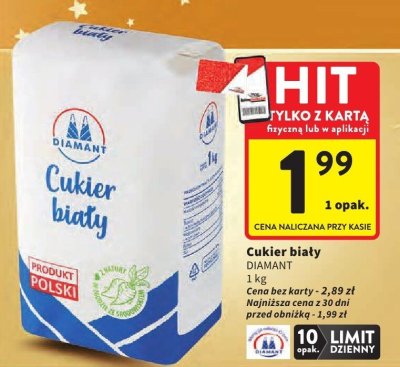 Cukier biały DIAMANT promocja w Intermarche