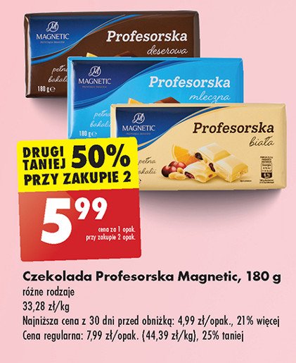 Czekolada profesorska mleczna z bakaliami Magnetic promocja