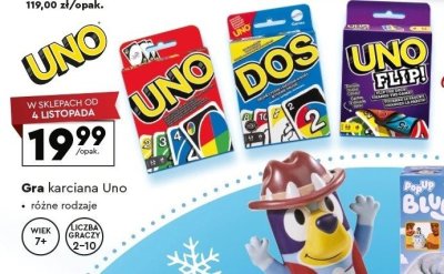 Gra karciana Uno różne rodzaje promocja w Biedronka