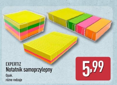 Notatnik samoprzylepny różne rodzaje EXPERTIZ promocja w Aldi
