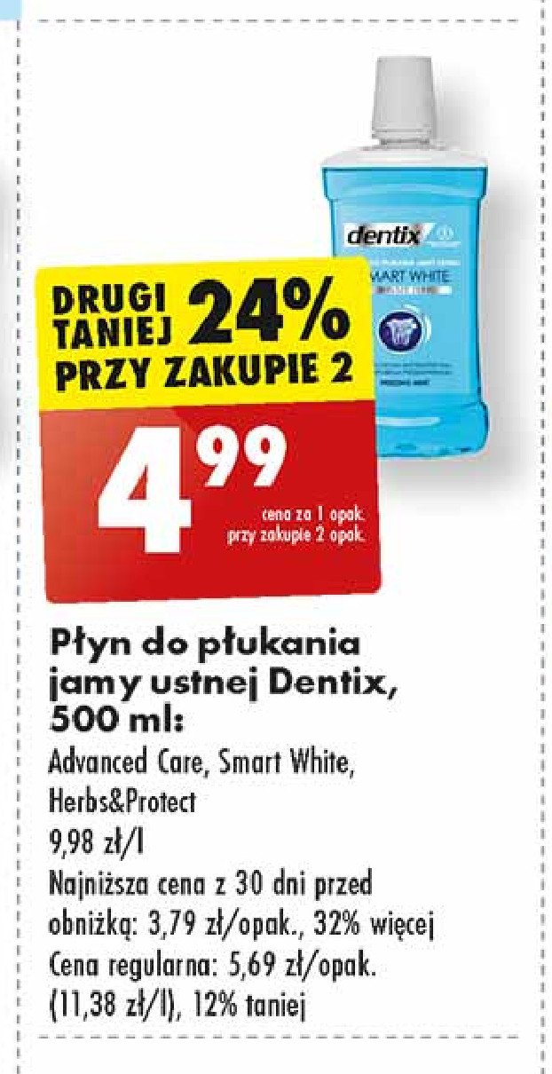 Płyn do płukania ust smart white strong mint Dentix promocja