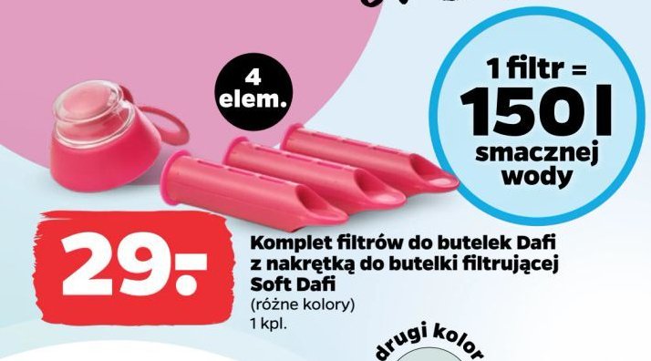 Filtr + zakrętka do butelki Dafi promocja w Netto
