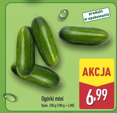 Ogórki mini 250 g promocja w Aldi