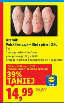 Mięso Polski kurczak - filet z piersi, XXL Rzeźnik promocja w Lidl