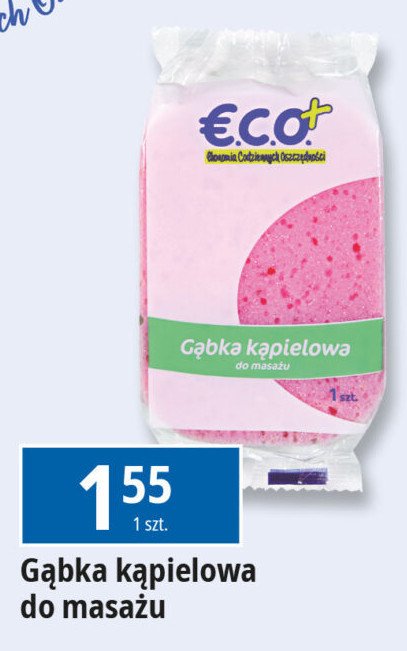 Gąbka kąpielowa do masażu Eco+ promocja w Leclerc