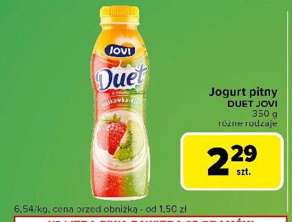 Jogurt truskawka-kiwi Jovi duet promocja