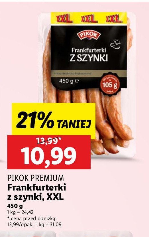 Frankfurterki z szynki Pikok promocja w Netto