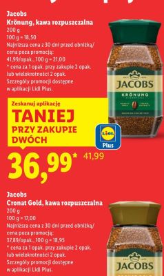 Kawa rozpuszczalna Jacobs Cronat Gold promocja w Lidl