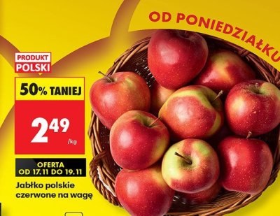 Jabłka polskie czerwone na wagę promocja w Biedronka