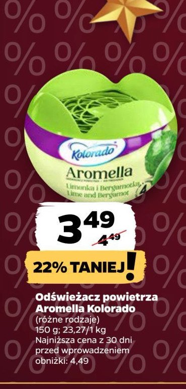 Odświeżacz powietrza limonka i bergamotka Kolorado aromella promocja