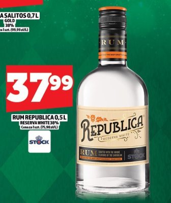 Rum Republica 0.5l reserva white 38% promocja w TOPAZ