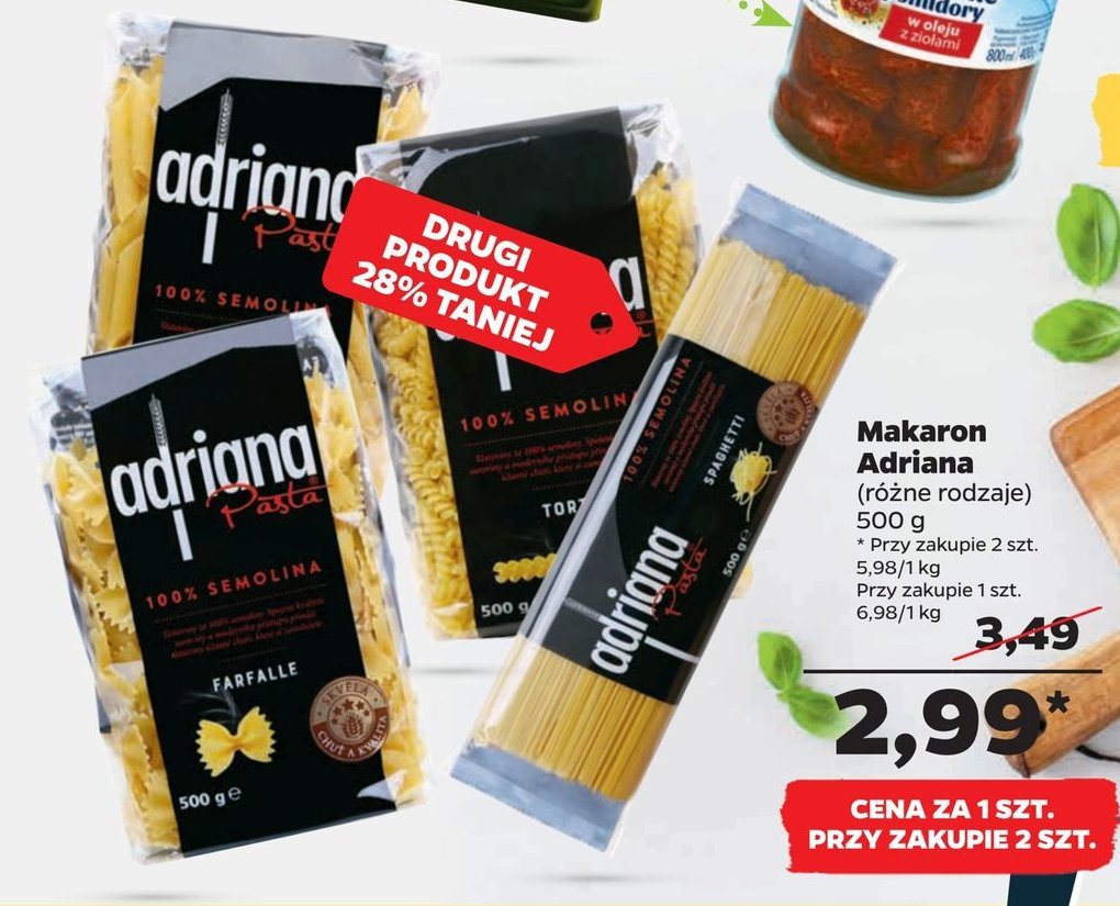 Makaron spaghetti Adriana promocja