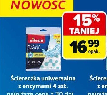 Ściereczka uniwersalna z enzymami 4szt. Vileda promocja w Carrefour Market