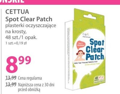 Plasterki CETTUA Spot Clear Patch plasterki oczyszczające na krosty promocja w Hebe