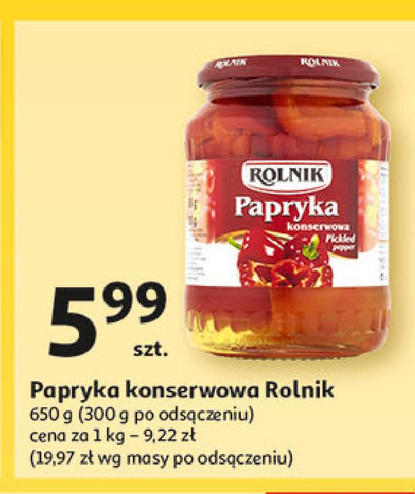 Papryka konserwowa ćwiartki Rolnik promocja