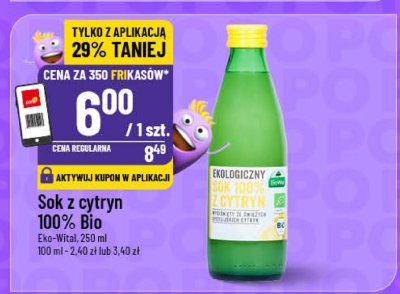 Sok z cytryn 100% Bio  promocja w POLOmarket