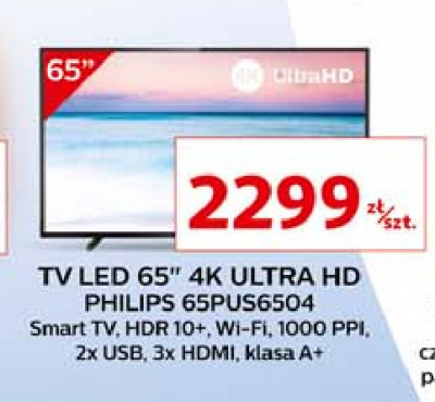Telewizor led 60" 65pus6504 Philips promocja