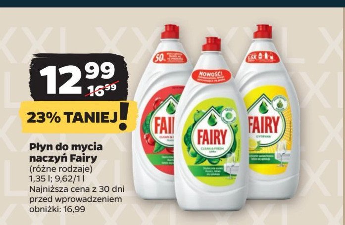 Płyn do mycia naczyń apple Fairy promocja