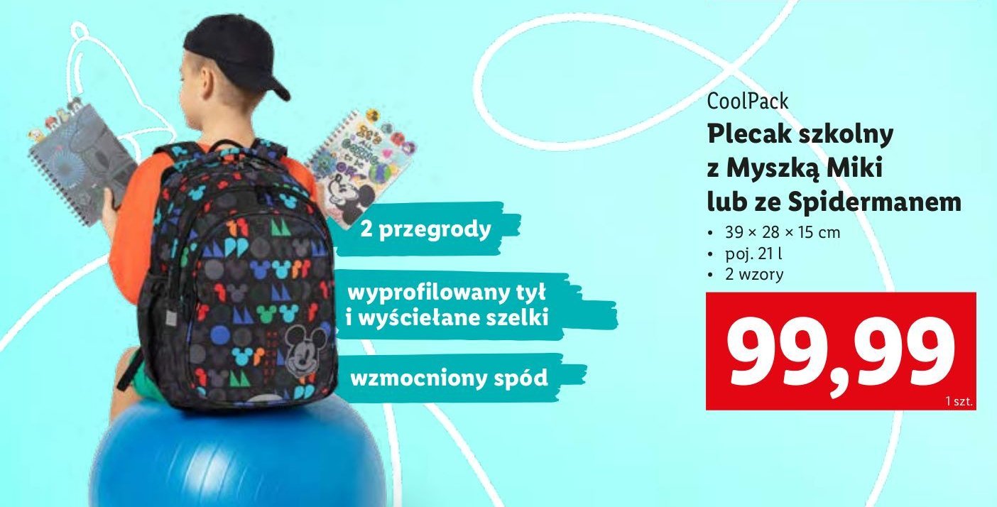 Plecak szkolny z myszką miki Coolpack promocja