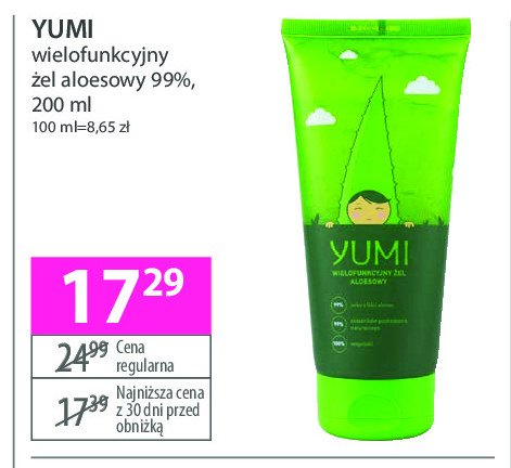 Żel do twarzy i ciała aloesowy Yumi cosmetics promocja