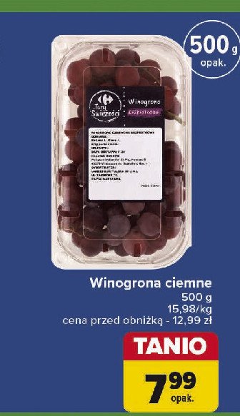 Winogrona ciemne Carrefour targ świeżości promocja