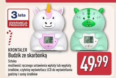 Budzik KRONTALER Budzik ze skarbonką promocja w Aldi