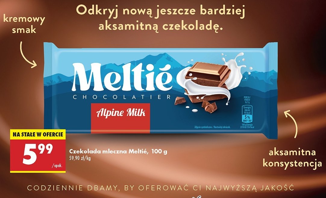 Czekolada mleczna Meltie promocja w Biedronka
