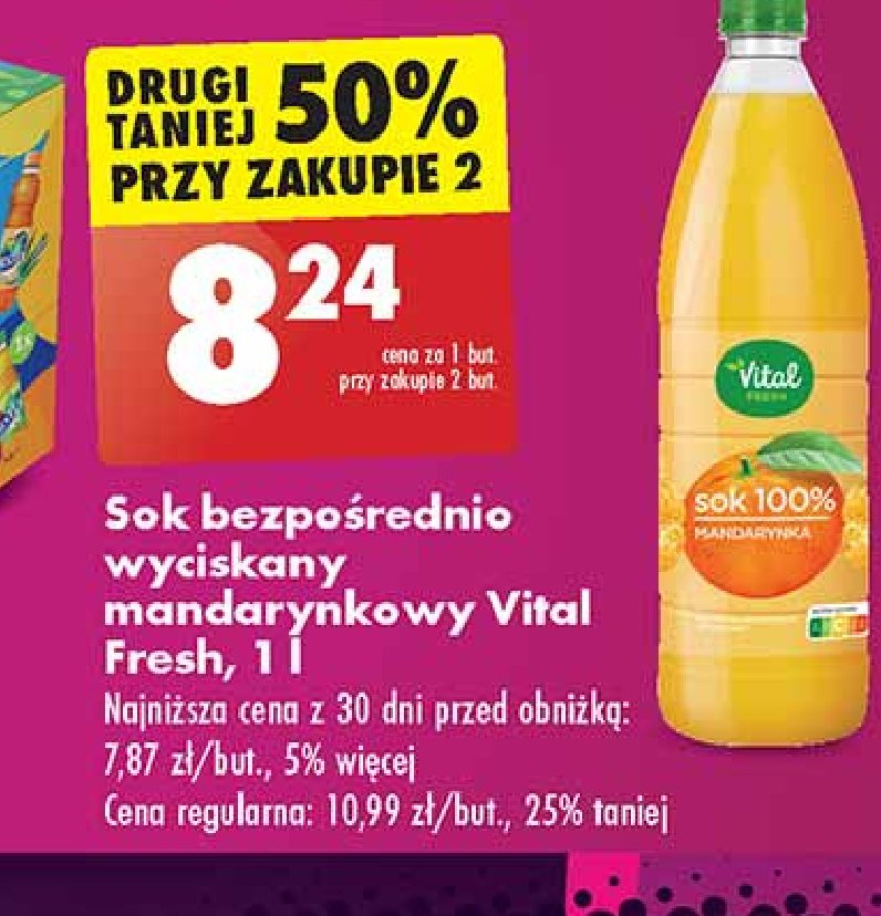 Sok mandarynkowy Vital fresh promocja