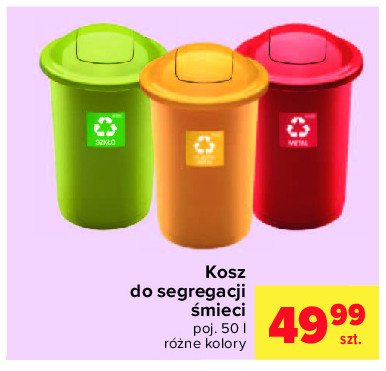 Kosz do segregacji śmieci 50 l żółty plastik promocja