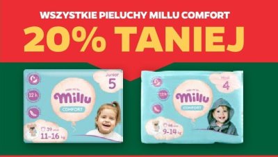 Wszystkie pieluchy Milluu Comfort -20% promocja w Netto