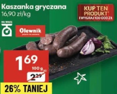 Kaszanka gryczana promocja w Delikatesy Centrum