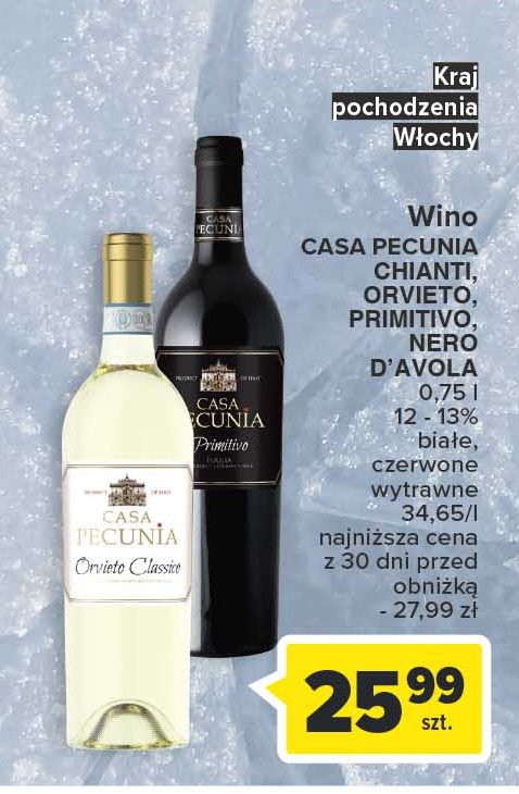 Wino wytrawne Casa pecunia nero d'avola promocja