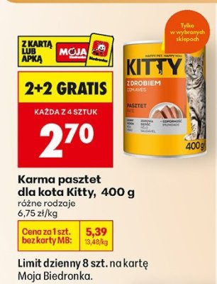 Karma pasztet dla kota Kitty, 400 g promocja w Biedronka