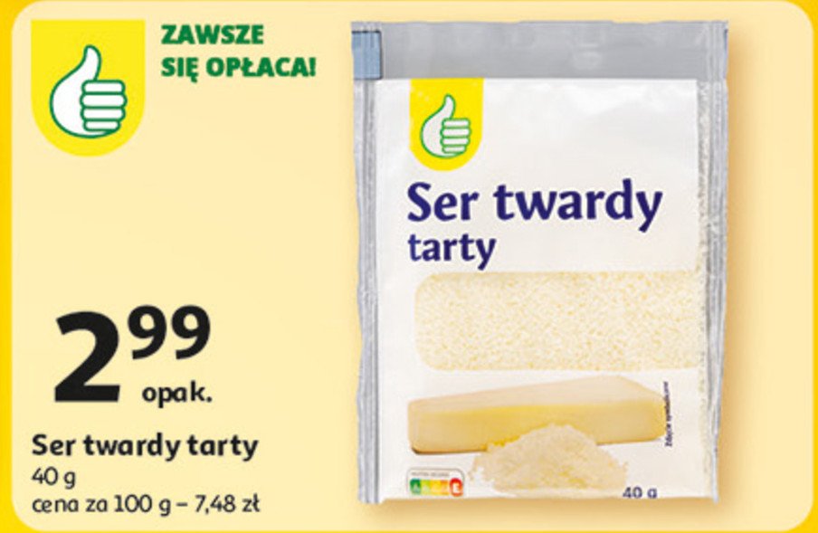 Ser twardy tarty Podniesiony kciuk promocja w Auchan