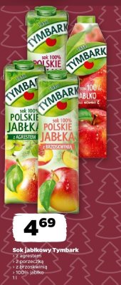 Sok jabłkowy Tymbark z agrestem, z porzeczką i pomarańczą, 100% jabłko promocja w Netto