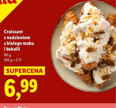 Crossaint z nadzieniem z białego maku i bakalii promocja w Lidl