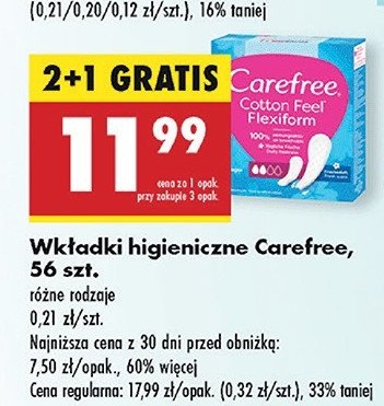 Wkładki flexiform Carefree promocja w Biedronka