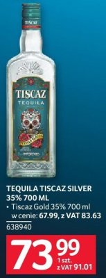 Tequila Tiscaz Silver 35% 700 ML promocja w Selgros