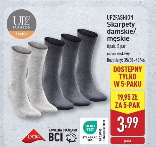 Skarpety męskie Up2fashion promocja w Aldi