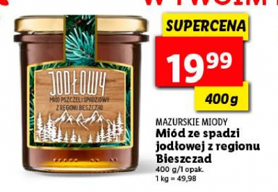 Mi贸d z bieszczadzkiej spadzi jod艂owej Mazurskie miody Mazurskie miody1 promocja