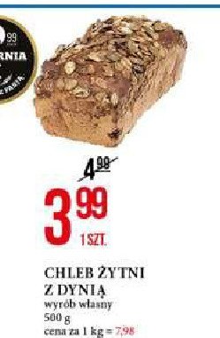 Chleb żytni z dynią promocja