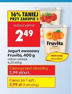 Jogurt owocowy promocja w Biedronka