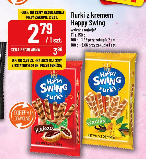 Rurki kakaowe Happy swing promocja