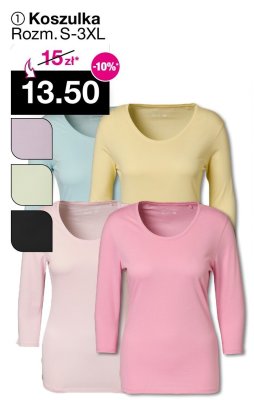 Koszulka damska Rozm. S-3XL promocja w Woolworth